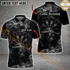 Maxcorners Darts Bullseye Smoke Personalized Name, Team Name 3D Shirt For Total BullsHit