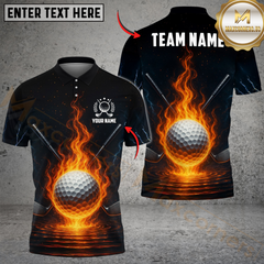 Maxcorners Golf  Flaming Golf Multicolor Customized Name, Team Name 3D Shirts