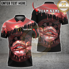 Maxcorners Darts Neon Holographic Lips Dartboard Multicolor Customized Name, Team Name 3D Shirts