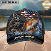 Maxcorners Fishing Skull Fisherman American Flag Personalized 3D Cap