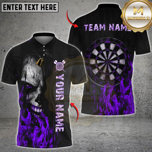 Maxcorners Darts Horror Zombie Face Flaming Dartboard Design Multicolor Customized Name, Team Name 3D Shirts