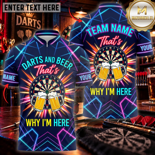 Maxcorners Darts Darts Are My Therapy Funny Neon Typography Personalized Name 3D Unisex Shirt