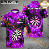Maxcorners Fire Flame Darts Jersey Customized Name, Team Name 3D Polo Shirt
