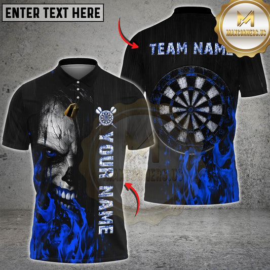 Maxcorners Darts Horror Zombie Face Flaming Dartboard Design Multicolor Customized Name, Team Name 3D Shirts