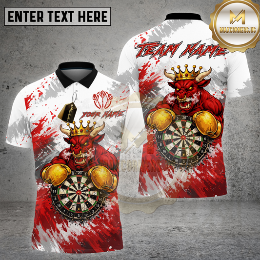 Maxcorners Dart Demon King Crown Power Dartboard Multicolor Options Personalized Name, Team Name 3D Shirt (4 Colors)