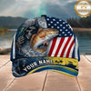 Maxcorners Fishing American Flag Grim Reaper Personalized 3D Cap