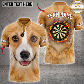 Maxcorners Darts Cute Beagle Dog Face Classic Dartboard Personalized Name 3D Unisex Shirt