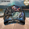Maxcorners Fishing Skull Fisherman American Flag Personalized 3D Cap