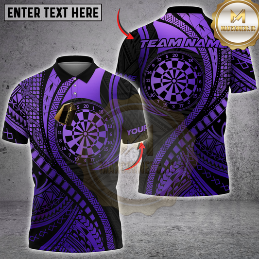 Maxcorners Darts Sport Polynesian Tribal Target Mandala Multicolor Customized Name, Team Name 3D Shirts