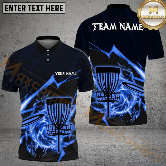 Maxcorners Disc Golf Thunder Strike Down Personalized Name, Team Name 3D Shirt (6 Colors)