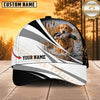 Maxcorners Dog Hunting And Duck Black White Silver Wave Marsh Personalized Name 3D Cap
