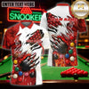 Maxcorners Billiard Pool Shirt Fierce Tiger Claw Tear Multicolor Customized Name 3D Shirt