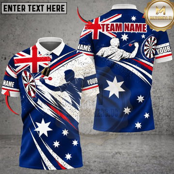 Maxcorners Darts Australia Flag Eagle Claw Personalized Name 3D Unisex Shirt