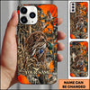Maxcorners Duck Hunting German Shorthaired Pointer Orange Camouflage Hunting Personalized Name 3D Phone Case - Boykin Spaniel