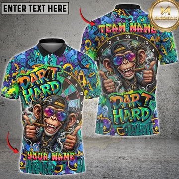 Maxcorners Darts Hard Graffiti Monkey Multicolor Customized Name, Team Name 3D Shirts