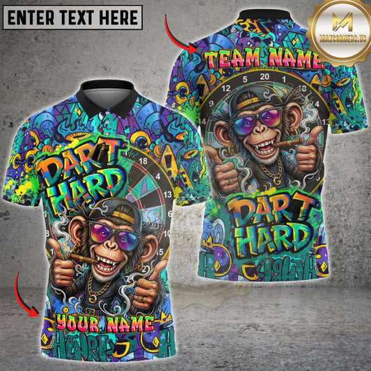Maxcorners Darts Hard Graffiti Monkey Multicolor Customized Name, Team Name 3D Shirts