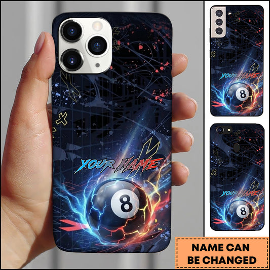Maxcorners Billiards Cosmic 8 Ball Space Theme Personalized Name Phone Case