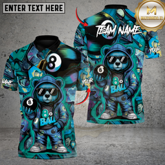 Maxcorners 8-Ball Graffiti Cue Bear Multicolor Customized Name, Team Name 3D Shirts
