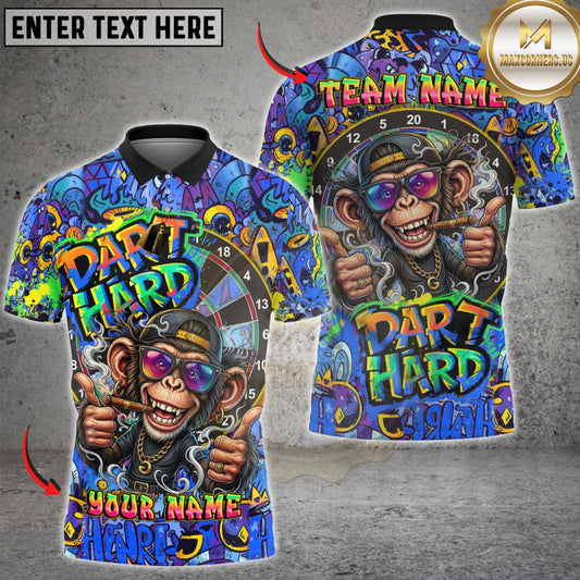 Maxcorners Darts Hard Graffiti Monkey Multicolor Customized Name, Team Name 3D Shirts
