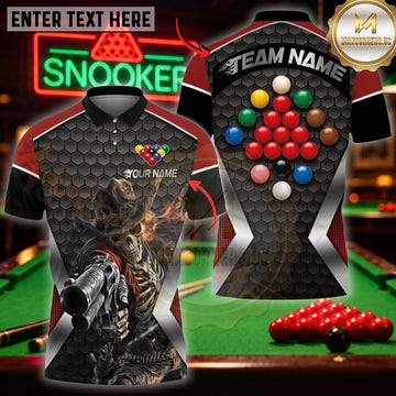 Maxcorners Billiard Outfits Majestic Tiger Face Art Multicolor Customized Name 3D Shirt