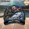 Maxcorners Fishing Skull Fisherman American Flag Personalized 3D Cap