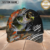 Maxcorners Fishing Orange Camo Graphic Personalized 3D Cap
