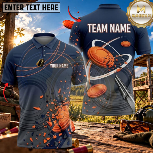 Maxcorners Clay Shooting Orbit Clay Target Explosion Multicolor Customized Name Team Name 3D Shirts (4 Colors)