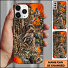 Maxcorners Duck Hunting German Shorthaired Pointer Orange Camouflage Hunting Personalized Name 3D Phone Case - German Wirehaired Pointer