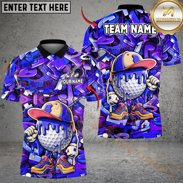 Maxcorners Golf Graffiti Ice Cream Drip Design Personalized Name, Team Name 3D Shirt (4 Colors)