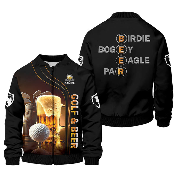 Maxcorners Golf And Beer Custom Men's Golf Polo Shirt, Funny Golf Shirt, Gift For Golfers