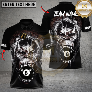 Maxcorners Billiard Primal Rage 8-Ball Personalized Name 3D Unisex Shirt