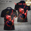 Maxcorners Metal Skull Bowling Multicolor Customized Name, Team Name 3D Shirts