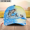 Maxcorners Fishing Blue Lake Pattern Personalized Cap (13 Breeds)