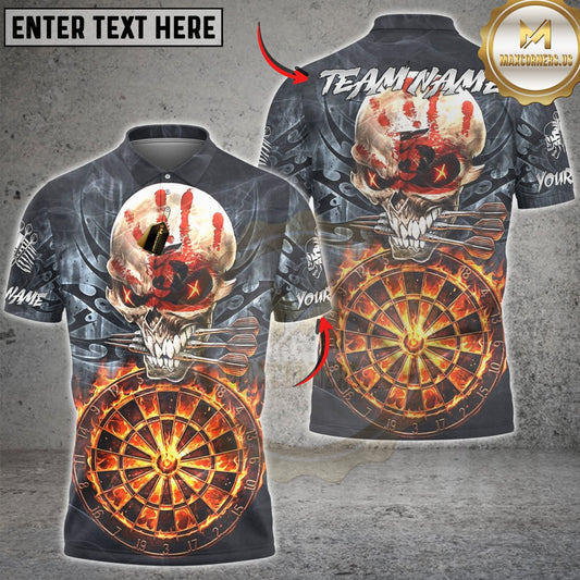 Maxcorners Darts Skull Lightning Dartboard Multicolor Customized Name, Team Name 3D Shirts