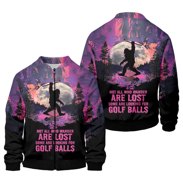 Maxcorners Not All Who Wander Are Lost Bigfoot Custom Men's Golf Polo Shirt, Funny Golf Shirt, Gift For Golfers