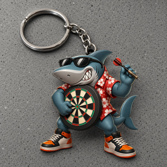 Maxcorners Darts Hawaiian Shark 3D Keychain And Ornament