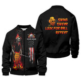 Maxcorners Custom Flaming Skeleton Men's Golf Polo Shirt, Mens Golf Gift, Funny Golf Shirt