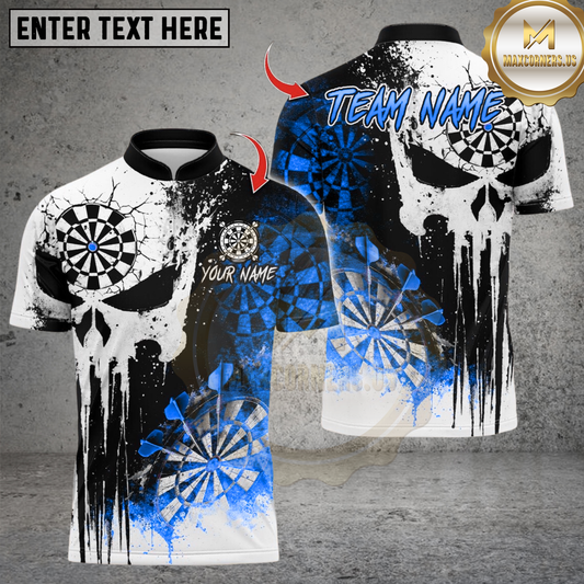 Maxcorners Darts Skull Punisher Dartboard Design Multicolor Customized Name, Team Name 3D Shirts