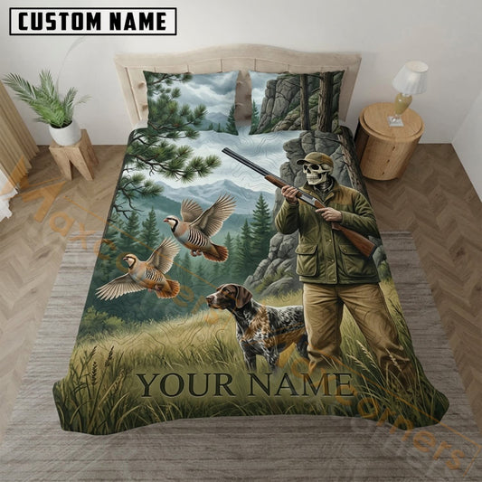 Maxcorners Upland Bird Hunting Woodland Hunter Dog Bedding Set 3D Print Custom Name