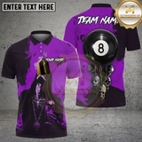 Maxcorners Billiards Ball 8 Smoke Drink Chain Skull Personalized Name Shirt Purple TU0808