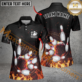 Maxcorners  Blow Up The Fire Bowling On Flame Bowling Jersey Customized Name, Team Name 3D Shirt For Women