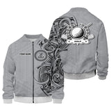 Maxcorners Strike Grey Tribal Tattoo Custom Men's Golf Polo Shirt, Funny Golf Shirt, Dad Golf Gift