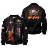 Maxcorners Custom Skull Golf Polo Shirt, Mens Golf Gift, Funny Golf Shirt