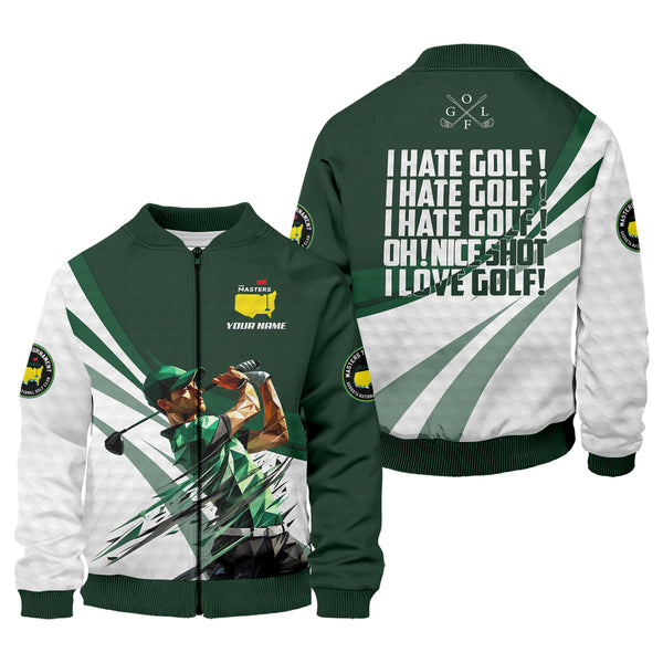 Maxcorners I Hate Golf Augusta Masters Tournament Custom Men's Golf Polo Shirt, Funny Gift For Golfer