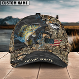 Maxcorners Crappie Fishing American Flag Map Camo Pattern Personalized Cap