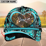 Maxcorners Love Deer Couple Camouflage Pattern Multicolor Personalized Name 3D Cap