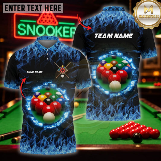 Maxcorners Pool Player Gear Glowing Billiard Art Multicolor Customized Name 3D Shirt