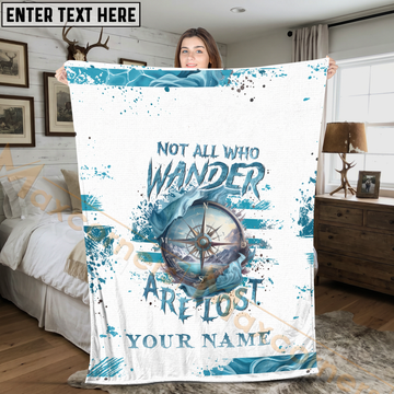 Maxcorners Not All Who Wander Are Lost Compass Adventure Personalized 3D Blanket
