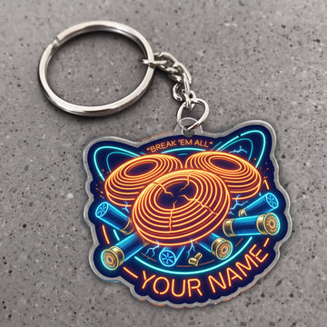 Maxcorners Clay Shooting Neon Stacked Clay Targets Customized Name 3D Keychain And Ornament