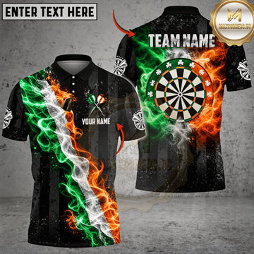 Maxcorners Darts Ireland Flag Lightning Dartboard Personalized Name 3D Unisex Shirt